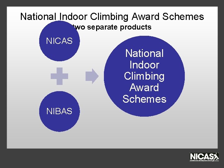 National Indoor Climbing Award Schemes two separate products NICAS National Indoor Climbing Award Schemes