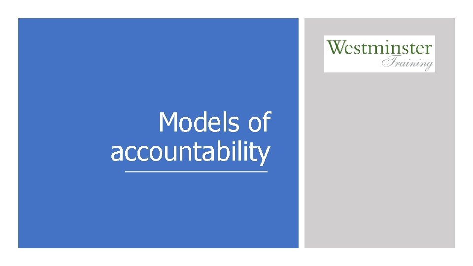 Models of accountability 
