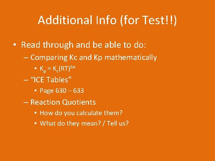 Additional Info (for Test!!) • Read through and be able to do: – Comparing