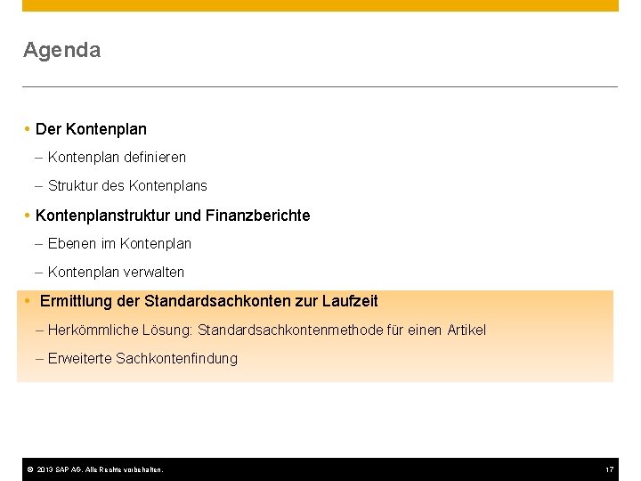 Agenda Der Kontenplan – Kontenplan definieren – Struktur des Kontenplanstruktur und Finanzberichte – Ebenen