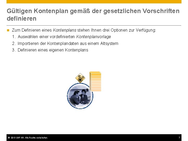 Gültigen Kontenplan gemäß der gesetzlichen Vorschriften definieren n Zum Definieren eines Kontenplans stehen Ihnen