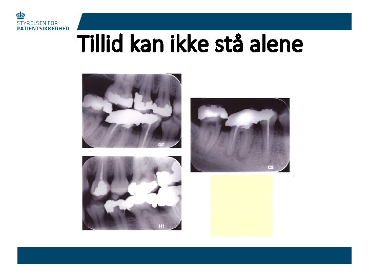 Tillid kan ikke stå alene 