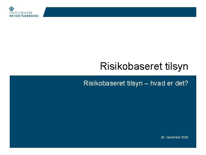 Risikobaseret tilsyn – hvad er det? 30. november 2020 