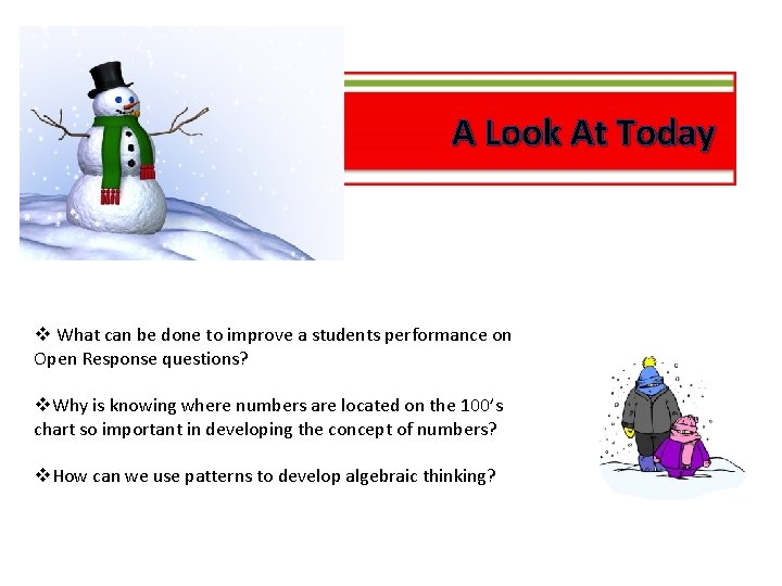 A Look At Today v What can be done to improve a students performance