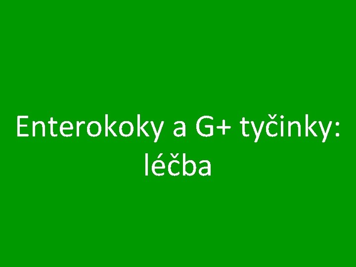 Enterokoky a G+ tyčinky: léčba 