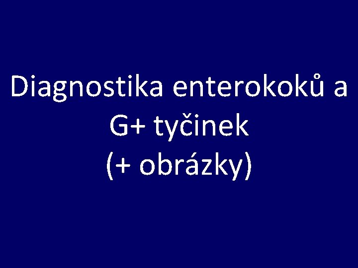 Diagnostika enterokoků a G+ tyčinek (+ obrázky) 