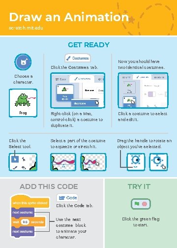 Draw an Animation scratch. mit. edu GET READY Click the Costumes tab. Now you