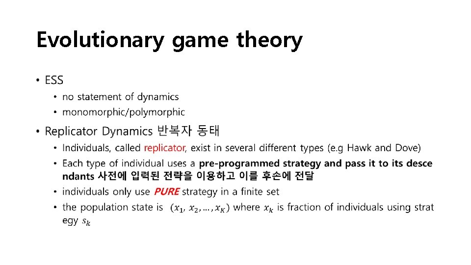 Evolutionary game theory • 