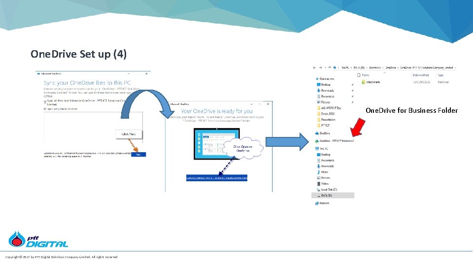 One. Drive Set up (4) One. Drive for Business Folder Copyright© 2017 by PTT