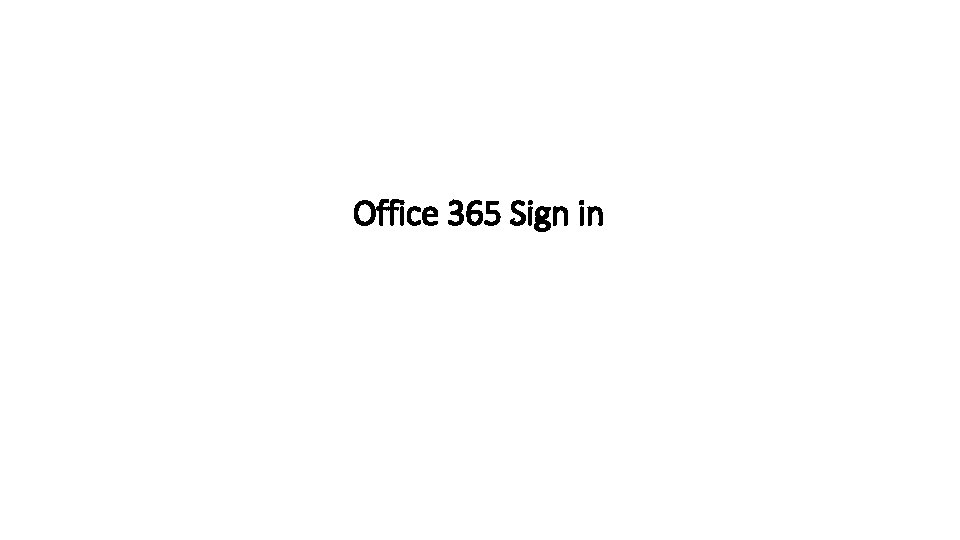 Office 365 Sign in 