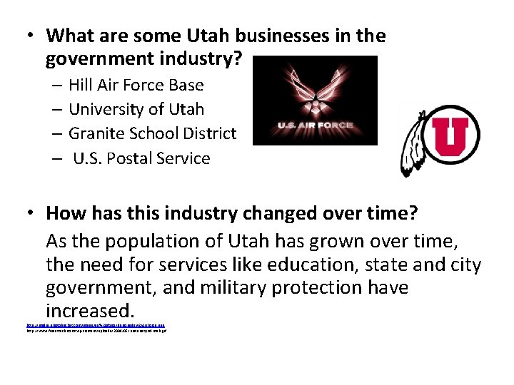  • What are some Utah businesses in the government industry? – Hill Air
