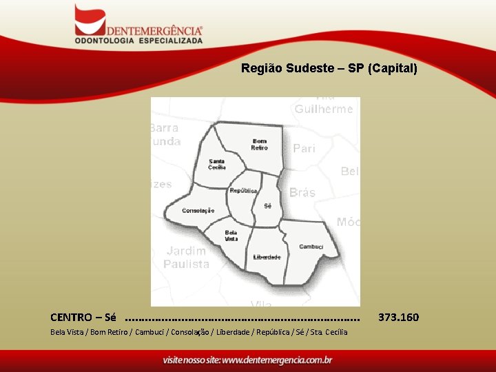 Região Sudeste – SP (Capital) CENTRO – Sé. . . . . Bela Vista