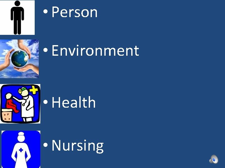  • Person • Environment • Health • Nursing 