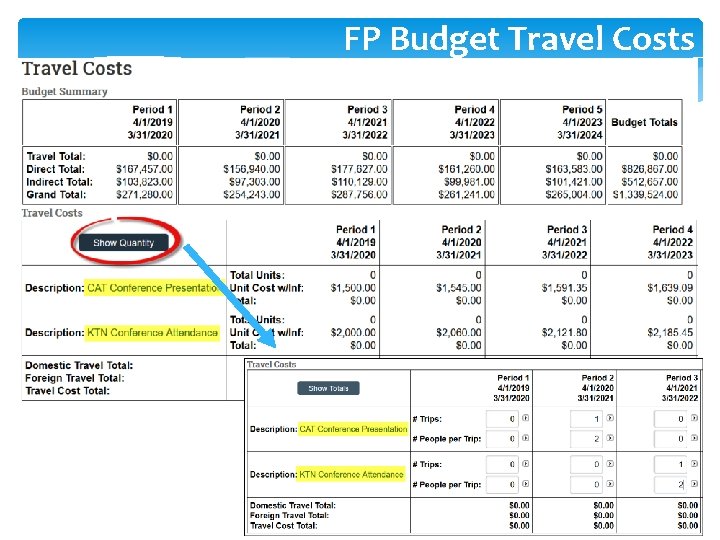 FP Budget Travel Costs 