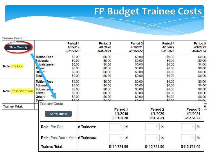 FP Budget Trainee Costs 