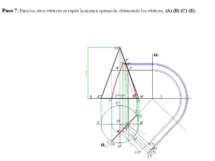 Paso 7: Para los otros vértices se repite la misma operación obteniendo los vértices,