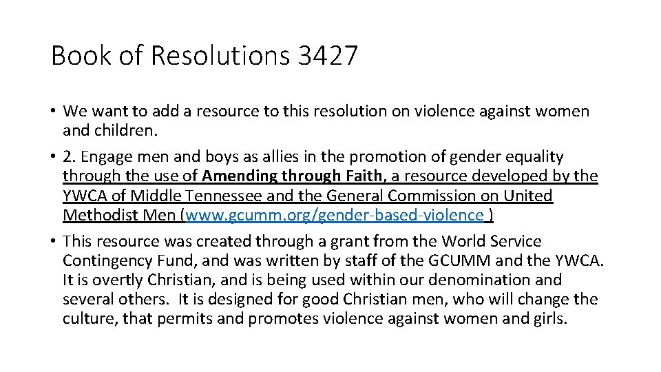 Book of Resolutions 3427 • We want to add a resource to this resolution