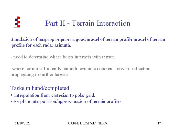 Part II - Terrain Interaction Simulation of anaprop requires a good model of terrain