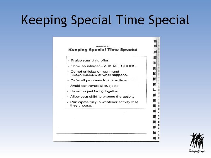 Keeping Special Time Special 