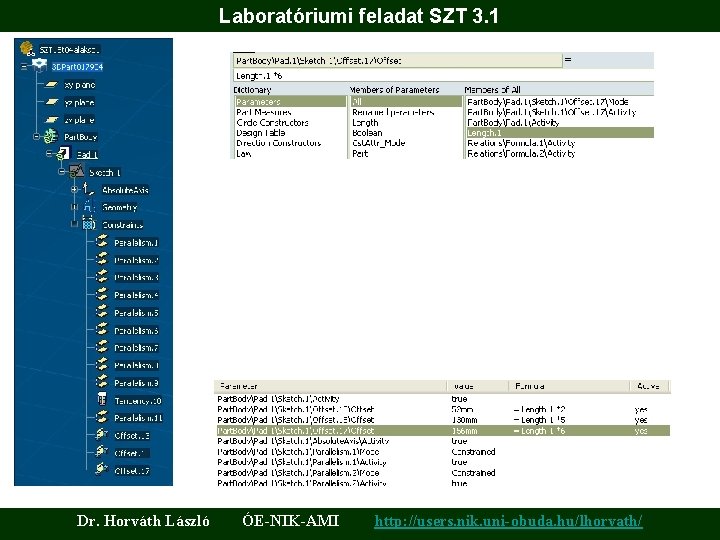 Laboratóriumi feladat SZT 3. 1 Dr. Horváth László ÓE-NIK-AMI http: //users. nik. uni-obuda. hu/lhorvath/