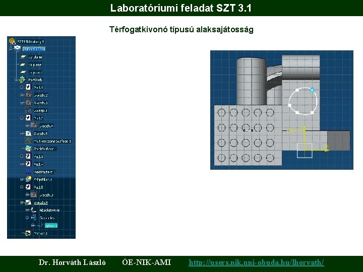 Laboratóriumi feladat SZT 3. 1 Térfogatkivonó típusú alaksajátosság Dr. Horváth László ÓE-NIK-AMI http: //users.