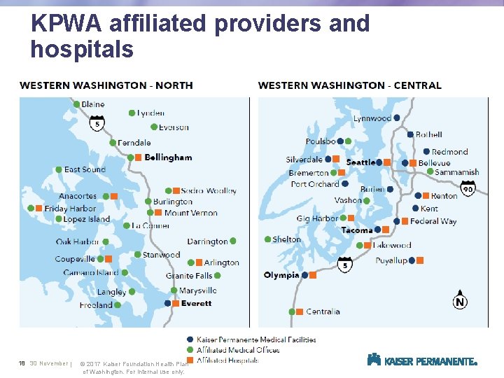 KPWA affiliated providers and hospitals 18 30 November 2020 | © 2011 Kaiser Foundation