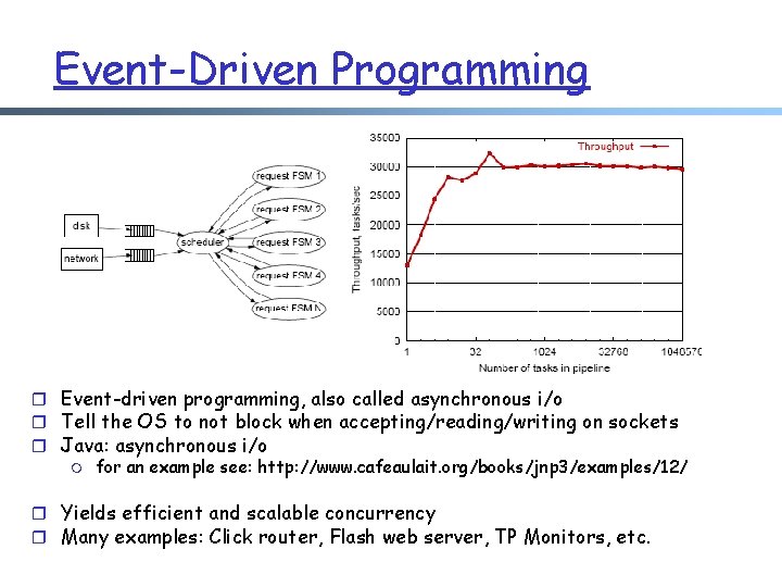Event-Driven Programming r Event-driven programming, also called asynchronous i/o r Tell the OS to
