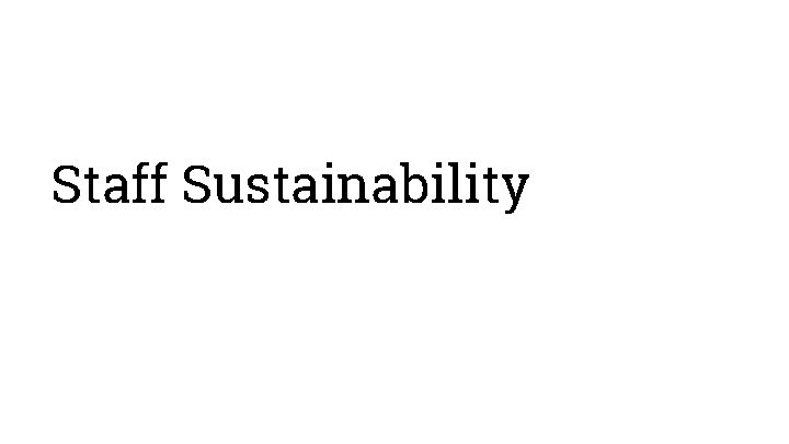 Staff Sustainability 