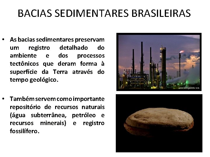 BACIAS SEDIMENTARES BRASILEIRAS • As bacias sedimentares preservam um registro detalhado do ambiente e BACIAS SEDIMENTARES BRASILEIRAS • As bacias sedimentares preservam um registro detalhado do ambiente e
