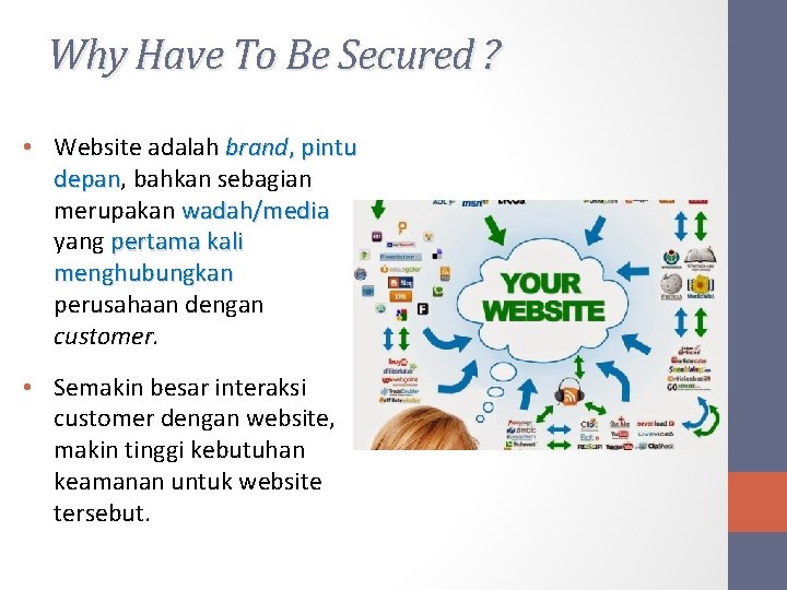 Why Have To Be Secured ? • Website adalah brand, pintu depan, bahkan sebagian