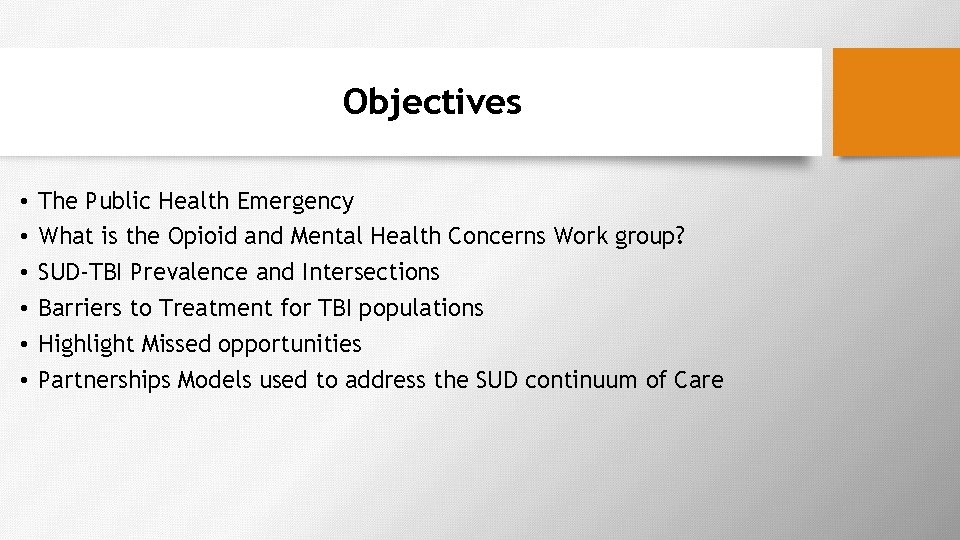 Objectives • • • The Public Health Emergency What is the Opioid and Mental