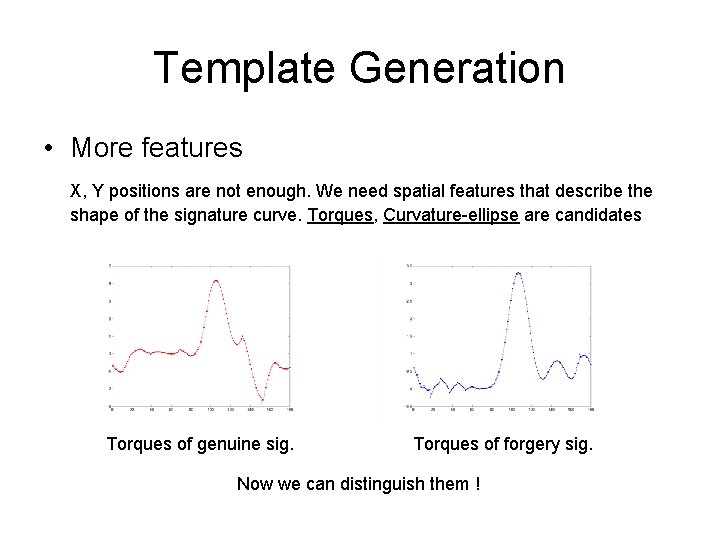 Template Generation • More features X, Y positions are not enough. We need spatial