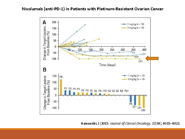 Nivolumab (anti-PD-1) in Patients with Platinum-Resistant Ovarian Cancer Hamanishi, J (2015. Journal of Clinical