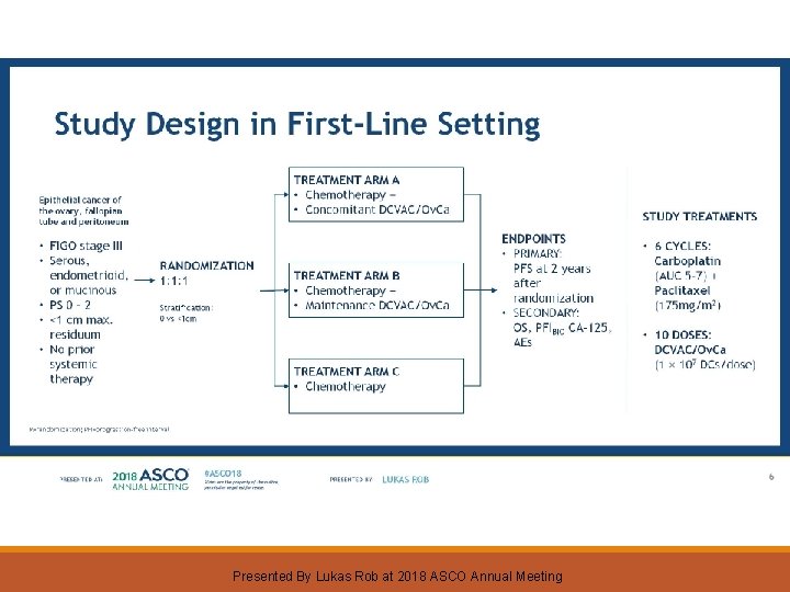 Study Design in First-Line Setting Presented By Lukas Rob at 2018 ASCO Annual Meeting