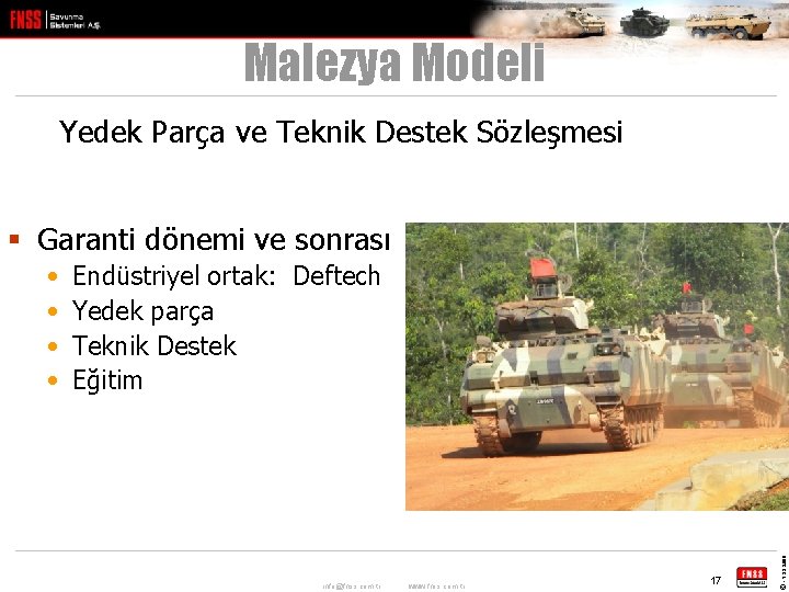 Malezya Modeli Yedek Parça ve Teknik Destek Sözleşmesi § Garanti dönemi ve sonrası Endüstriyel