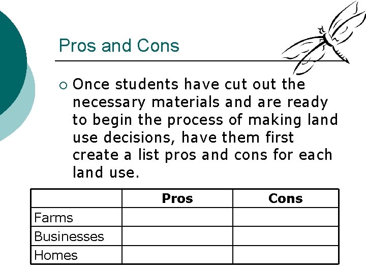 Pros and Cons ¡ Once students have cut out the necessary materials and are