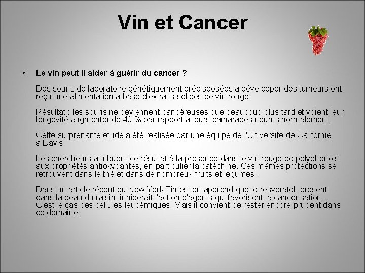 Vin et Cancer • Le vin peut il aider à guérir du cancer ?