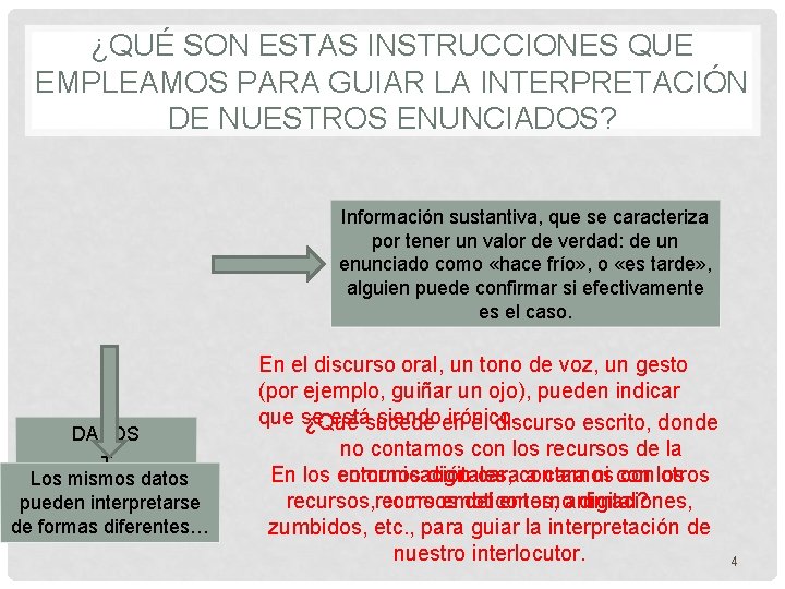 ¿QUÉ SON ESTAS INSTRUCCIONES QUE EMPLEAMOS PARA GUIAR LA INTERPRETACIÓN DE NUESTROS ENUNCIADOS? Información