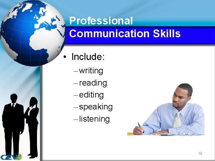 Professional Communication Skills • Include: ‒ writing ‒ reading ‒ editing ‒ speaking ‒