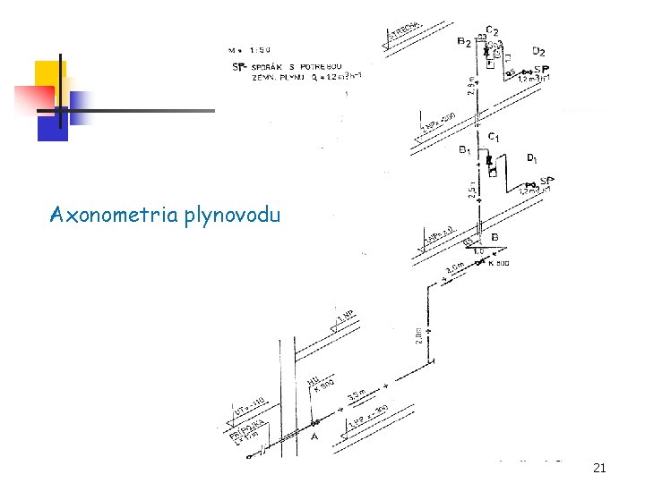 Axonometria plynovodu 21 