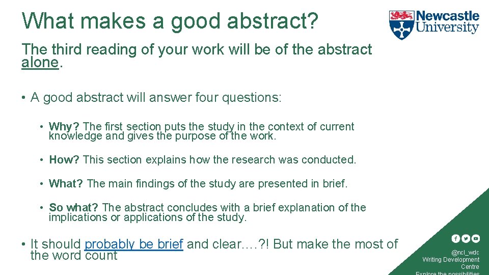 What makes a good abstract? The third reading of your work will be of