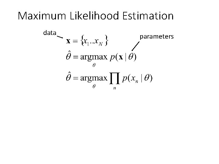 Maximum Likelihood Estimation data parameters 