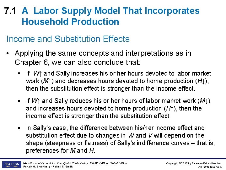 7. 1 A Labor Supply Model That Incorporates Household Production Income and Substitution Effects