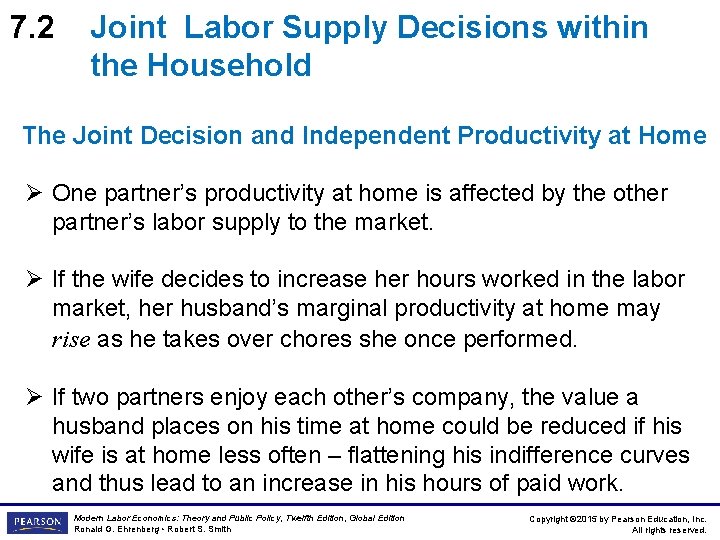 7. 2 Joint Labor Supply Decisions within the Household The Joint Decision and Independent