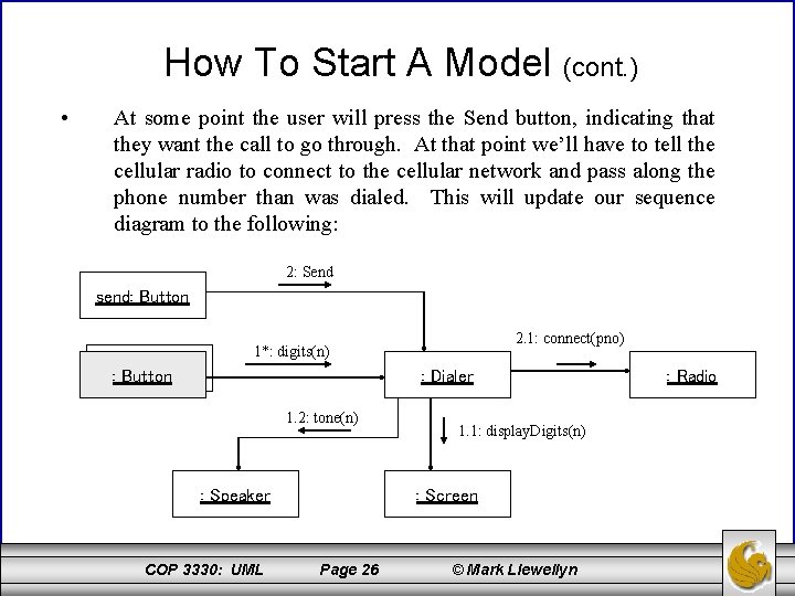 How To Start A Model (cont. ) • At some point the user will