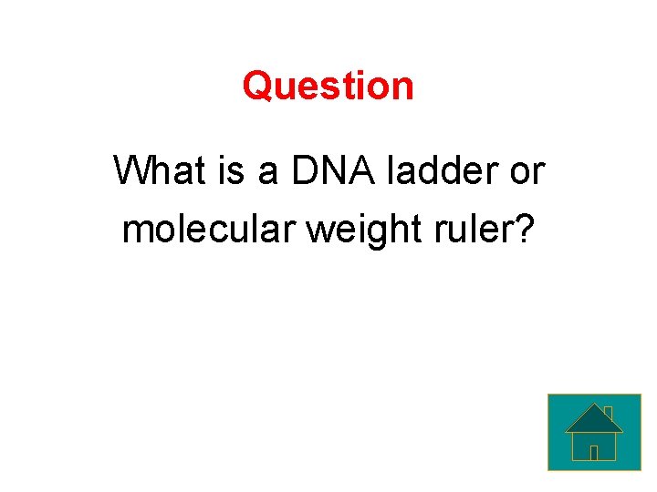 Question What is a DNA ladder or molecular weight ruler? 