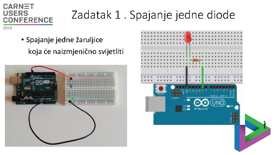 Zadatak 1. Spajanje jedne diode • Spajanje jedne žaruljice koja će naizmjenično svijetliti 