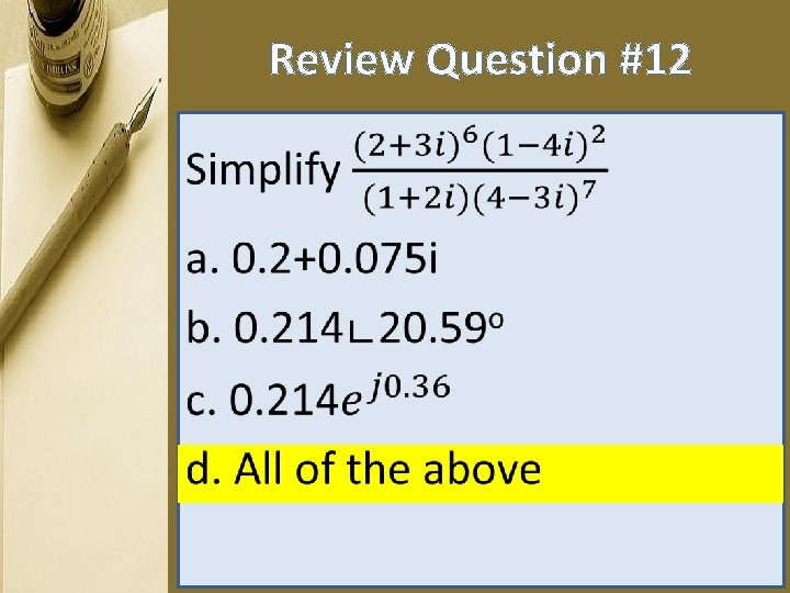 Review Question #12 • 