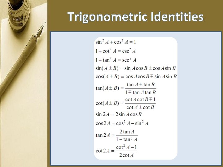 Trigonometric Identities 