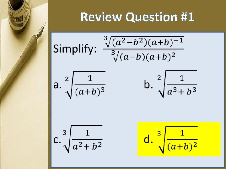 Review Question #1 • 